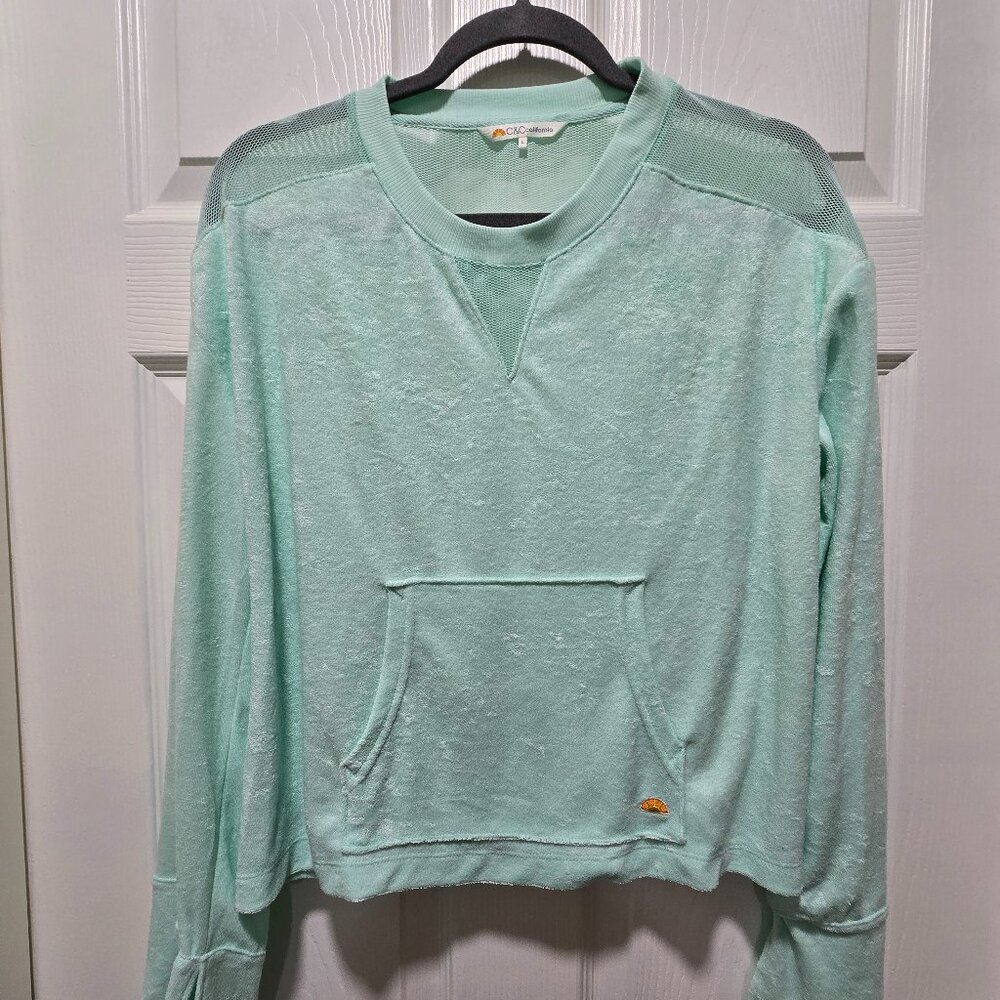 C&C California Top/Blouse Large Sheer Back Beach Pocket Fishing CoverUp